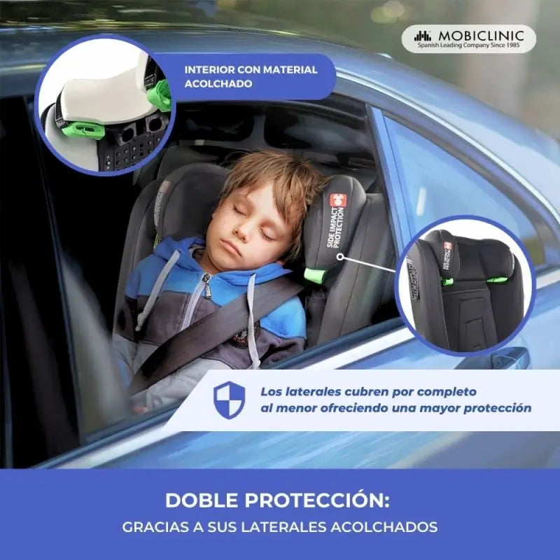 Mobiclinic Detská autosedačka Lionfix Max 100–150 cm, čierna