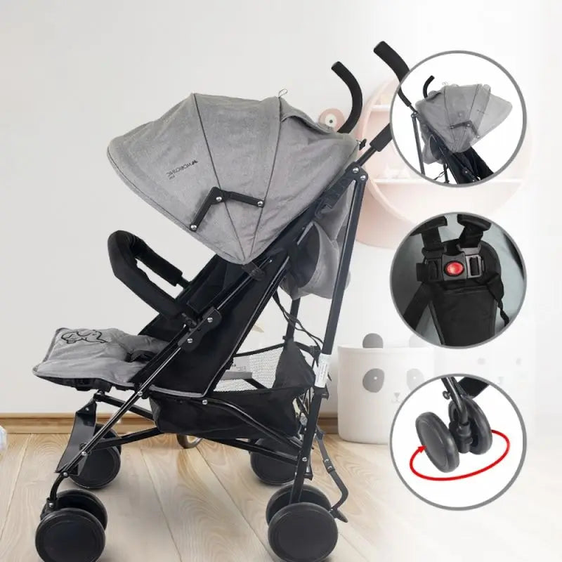 Mobiclinic Skladací kočík Elefant 15 kg, sivý