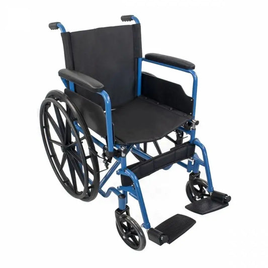 Mobiclinic Folding Wheelchair With Removable Rear Wheels Blue