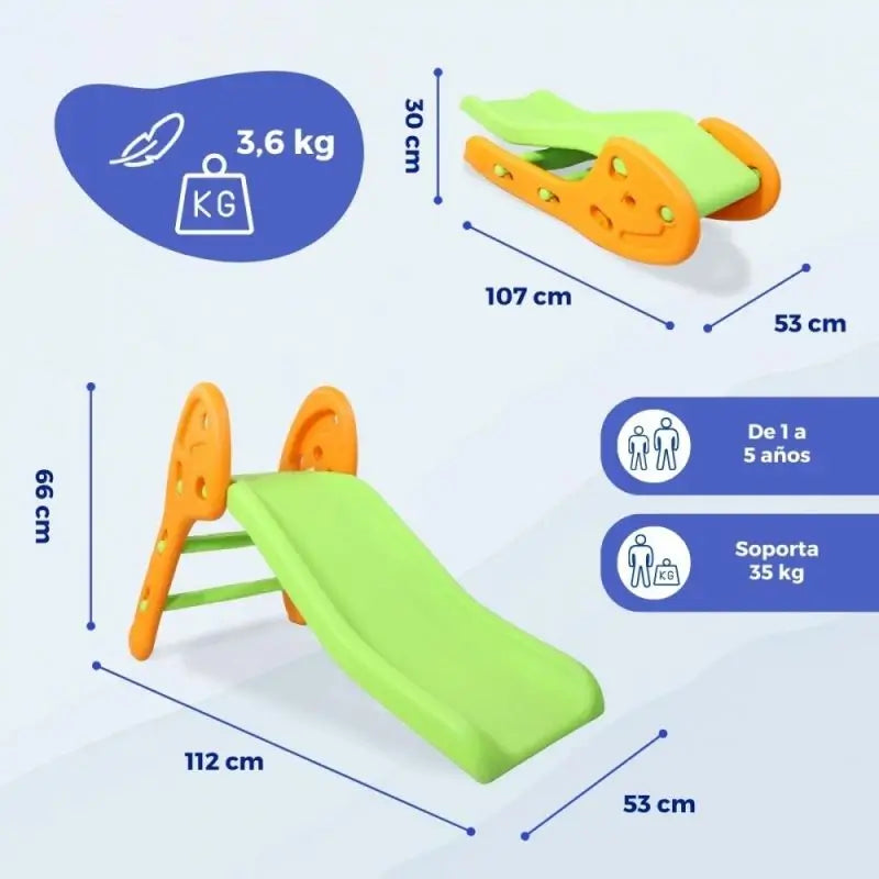 Mobiclinic Skladací detský tobogan Dino XL, zelený