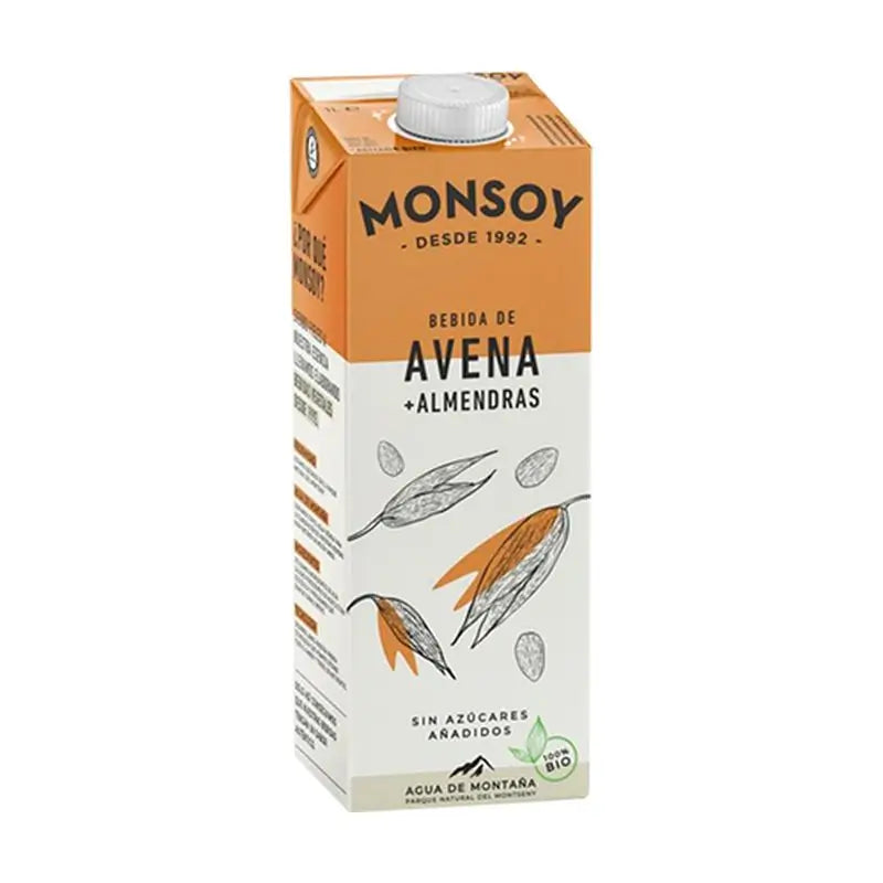Monsoy – rastlinný nápoj z mandlí a ovsa, 1 l, 6 ks, bio 