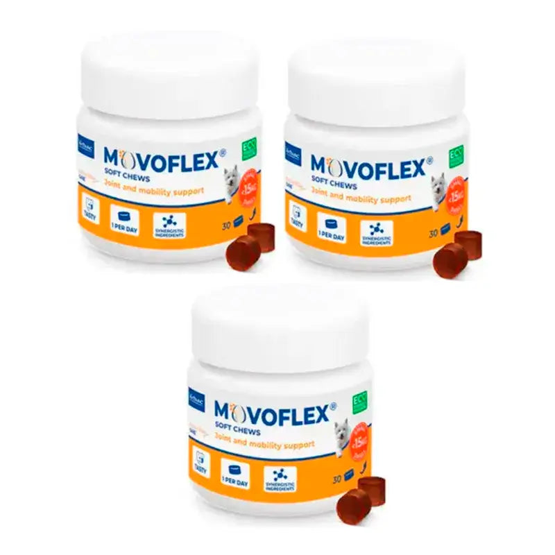 Movoflex – prípravok na ochranu kĺbov pre malé psy do 15 kg, balenie 3 x 30 tabliet