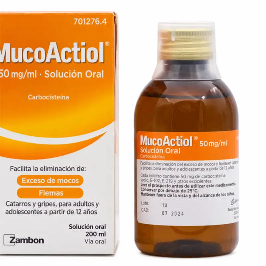 Mucoactiol 50 mg/ml perorálny roztok 200 ml