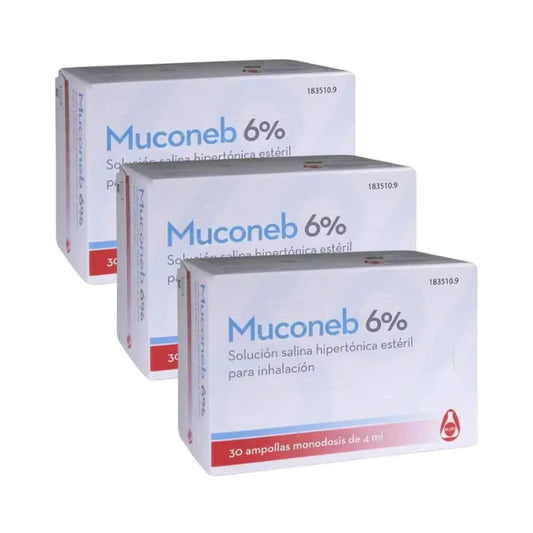 Muconeb 6 % fyziologický roztok na inhaláciu, balenie 3 x (30 ampuliek po 4 ml)
