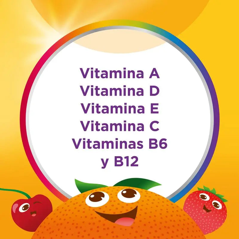 Multicentrum Vitagomis Junior – multivitamínový prípravok pre deti s príchuťou čerešní, pomarančov a jahôd, 30 g želé