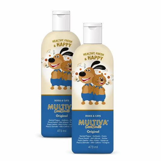 Multiva CoolSmile Original pre psov a mačky – ústna voda, balenie 2 x 473 ml
