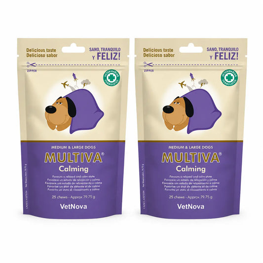 Multiva Vetnova Multiva Calming pre stredne veľké a veľké psy, 25 žuvacích tabletiek, balenie po 2 ks