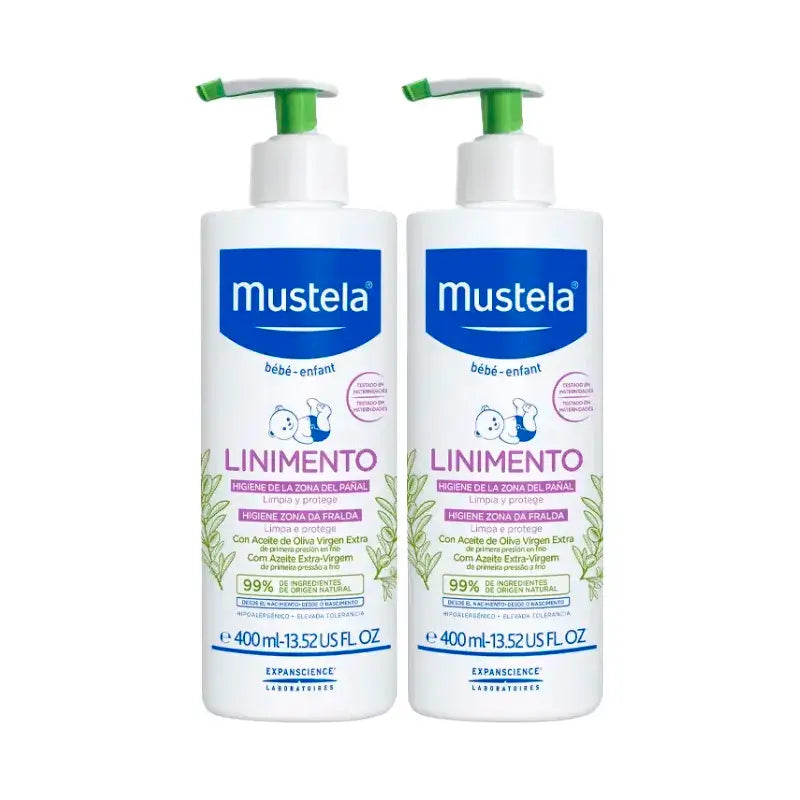 Mustela Detská hygienická masť, balenie 2 x 400 ml