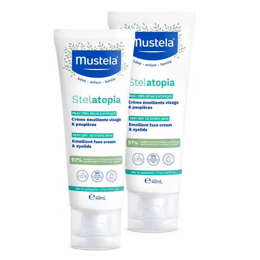 Mustela Stelatopia Zjemňujúci krém na tvár, balenie 2 x 40 ml