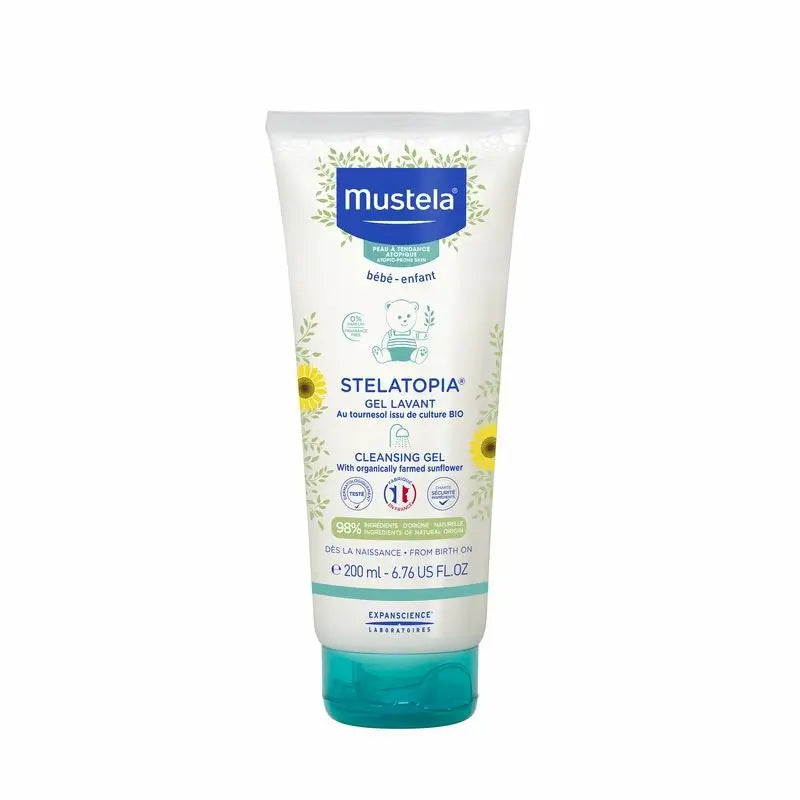 Mustela Stelatopia sprchový gél, 200 ml