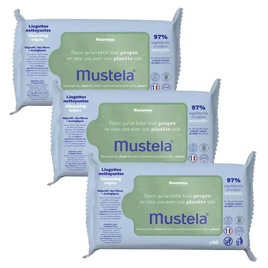 Mustela Čistiace utierky s bio avokádom, 3 x 60 kusov