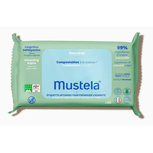 Mustela Čistiace utierky s bio avokádom, 60 kusov