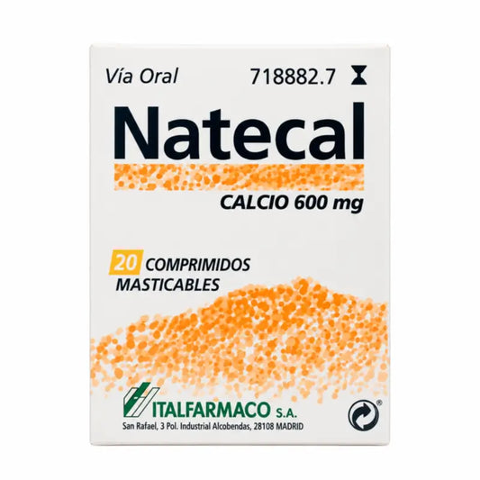 Natecal Calcio 600 mg, 20 žuvacích tabliet