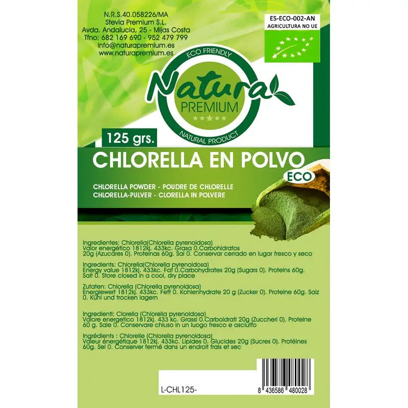 Natura Premium Chlorella v prášku (bio), 125 g