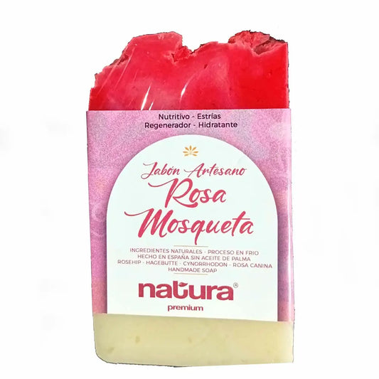 Natura Premium Ručne vyrábané pleťové mydlo s ružou mosqueta, 107,7 g