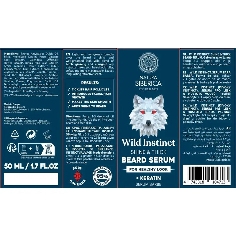 Natura Siberica Men Wild Arctic. Sérum na bradu, 50 ml