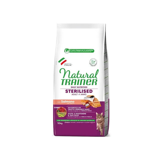 Natural Trainer Feline Adult Sterilized Salmon 10 kg, krmivo pre mačky