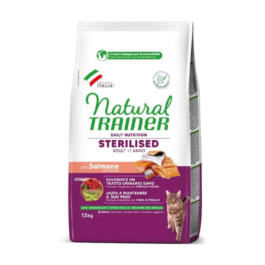 Natural Trainer Feline Adult Sterilized Salmon 1,5 kg, krmivo pre mačky