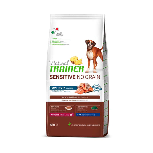 Natural Trainer Krmivo pre psov, stredná veľkosť, s kuracím mäsom, superprémiové, 12 kg