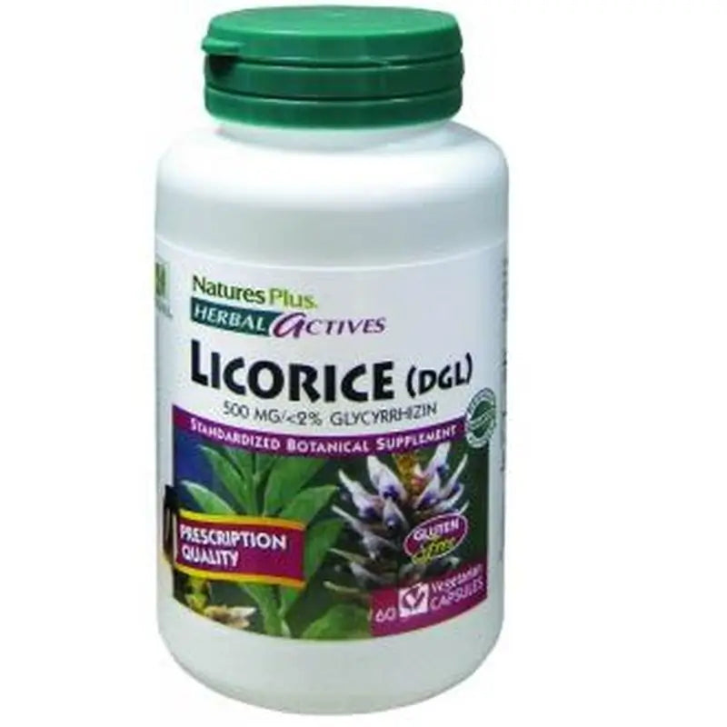 Natures Plus Licorice (Dgl) Licorice500Mg, 60 Capsules Herbal Actives