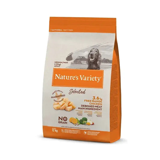 Nature's Variety Pre psov strednej veľkosti s kuracím mäsom, bez obilnín, 12 kg