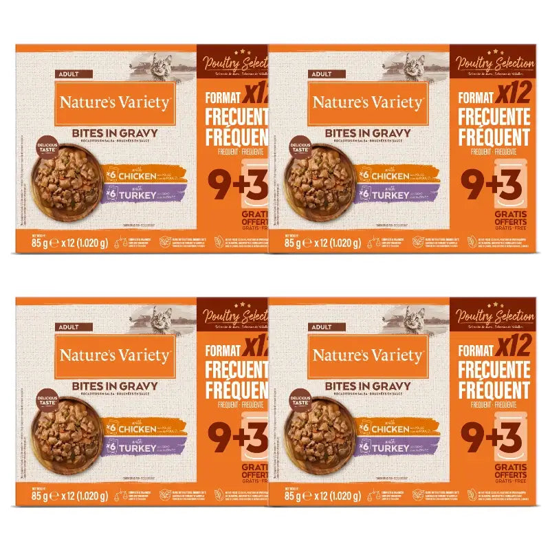 Nature'S Variety Mokré krmivo pre mačky, s kuracím mäsom a morčacím mäsom, jednotlivé balenia, 4 x 1,02 kg
