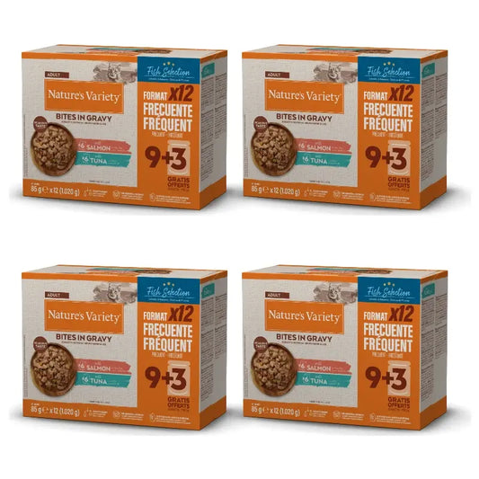 Nature'S Variety Mokré krmivo pre mačky, s lososom a tuniakom, jednorazové balenie, 4 x 1,02 kg