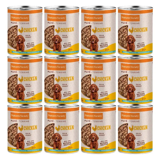Nature'S Variety Mokré krmivo pre psov, pre stredne veľké šteniatka, s kuracím mäsom, v jednotlivých baleniach, 12 x 400 g