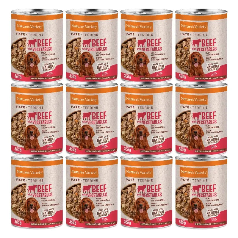 Nature'S Variety Mokré krmivo pre psov, stredná veľkosť, s hovädzím mäsom, jednotlivé balenia, 12 x 400 g