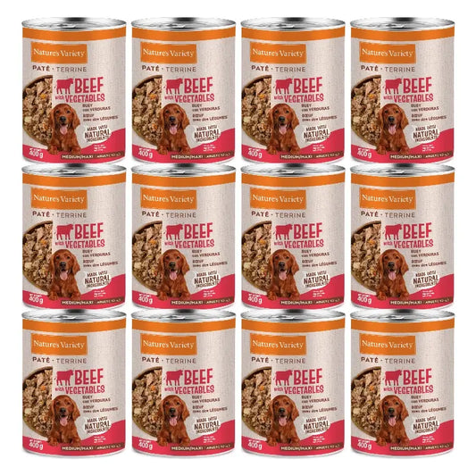 Nature'S Variety Mokré krmivo pre psov, stredná veľkosť, s hovädzím mäsom, jednotlivé balenia, 12 x 400 g