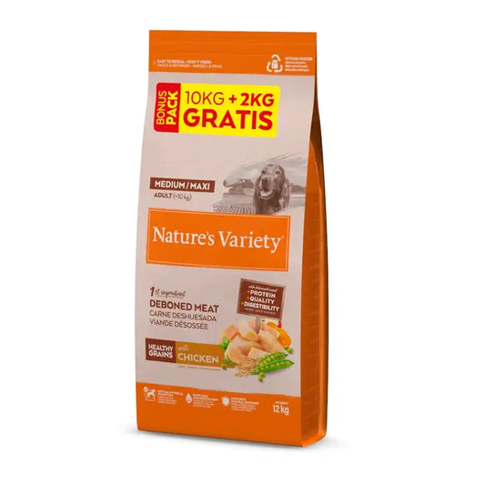 Nature'S Variety Healthy Grain Adult Medium Maxi Kuracie krmivo pre psov 10+2 kg