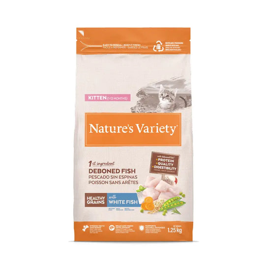 Nature'S Variety Healthy Grain Kitten – krmivo pre mačiatka s bielou rybou, 1,25 kg