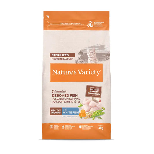 Nature'S Variety Krmivo pre mačky, s bielou rybou, prírodné, 3 kg
