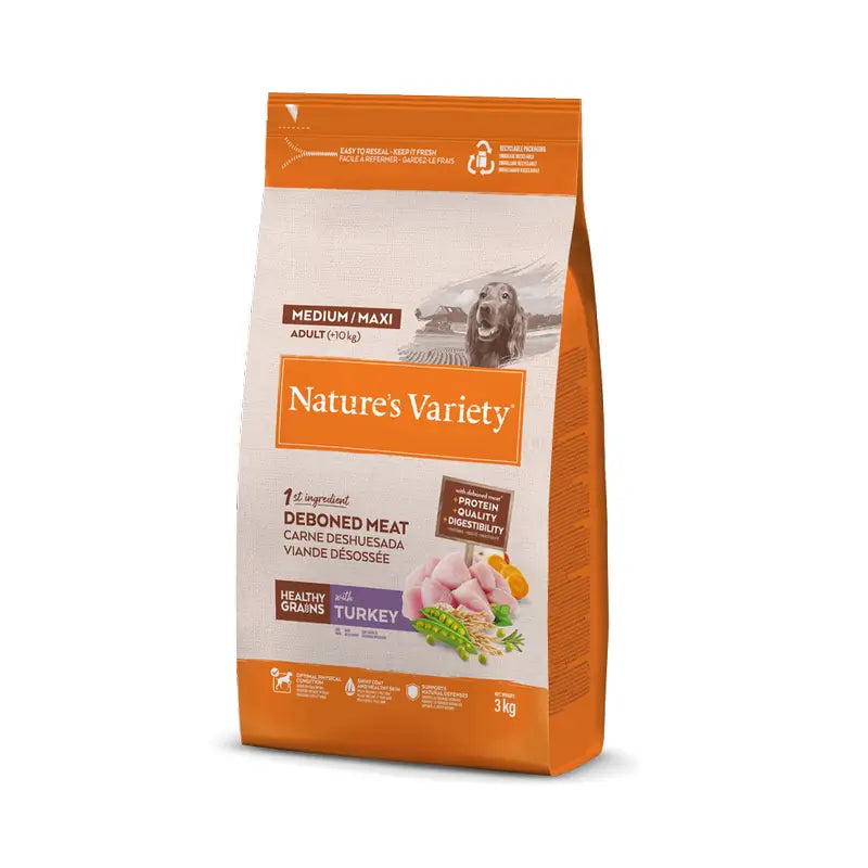 Nature'S Variety Krmivo pre psov, stredná veľkosť, s morkou, prírodné, 3 kg