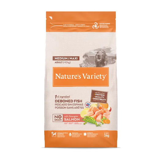 Nature'S Variety Krmivo pre psov, stredná veľkosť, s lososom, prírodné, 3 kg