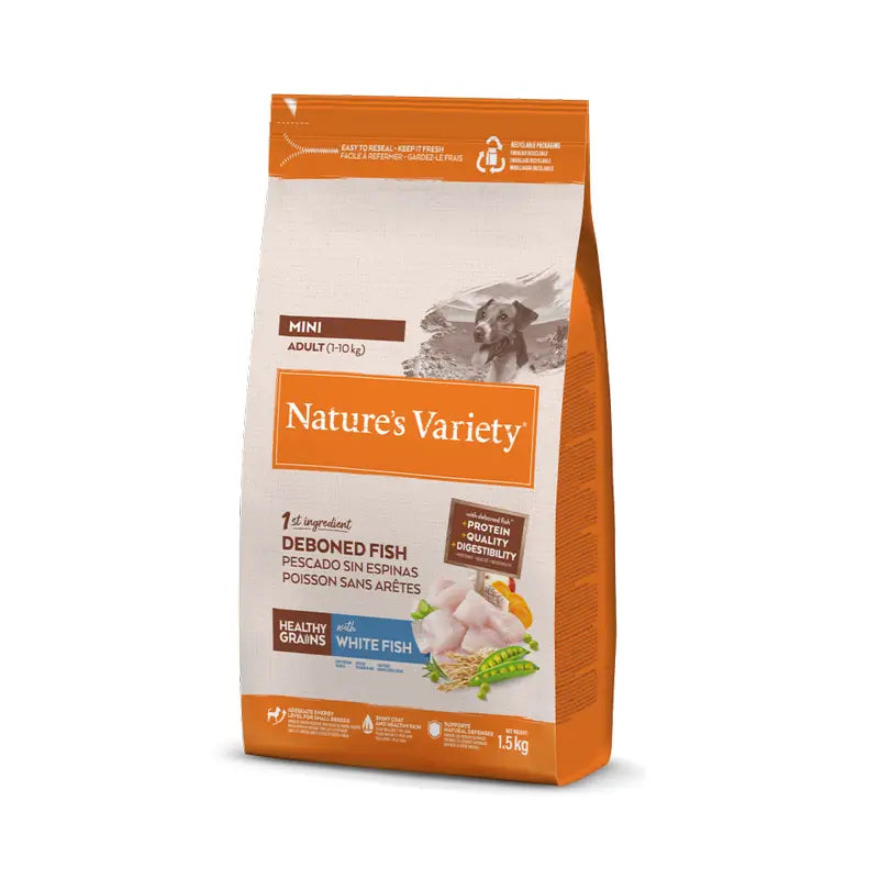Nature'S Variety Krmivo pre psov, Mini, s bielou rybou, prírodné, 1,5 kg