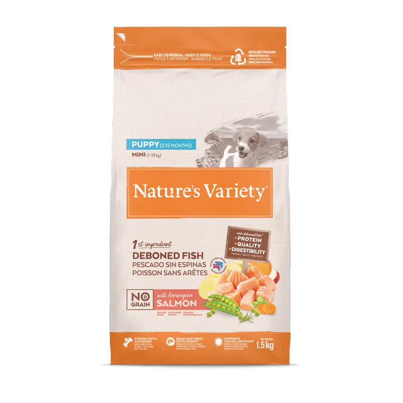 Nature'S Variety Krmivo pre psov, Mini, s atlantickým lososom, prírodné, 1,5 kg