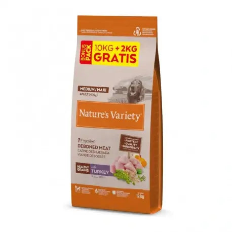Nature's Variety Pre psov strednej veľkosti – morčacie mäso s obilninami, 12 kg