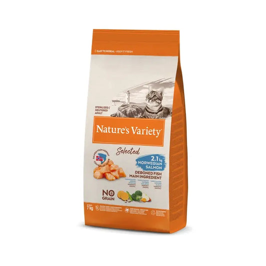 Nature'S Variety Selected Feline Adult Sterilized Salmon, 7 kg, krmivo pre mačky