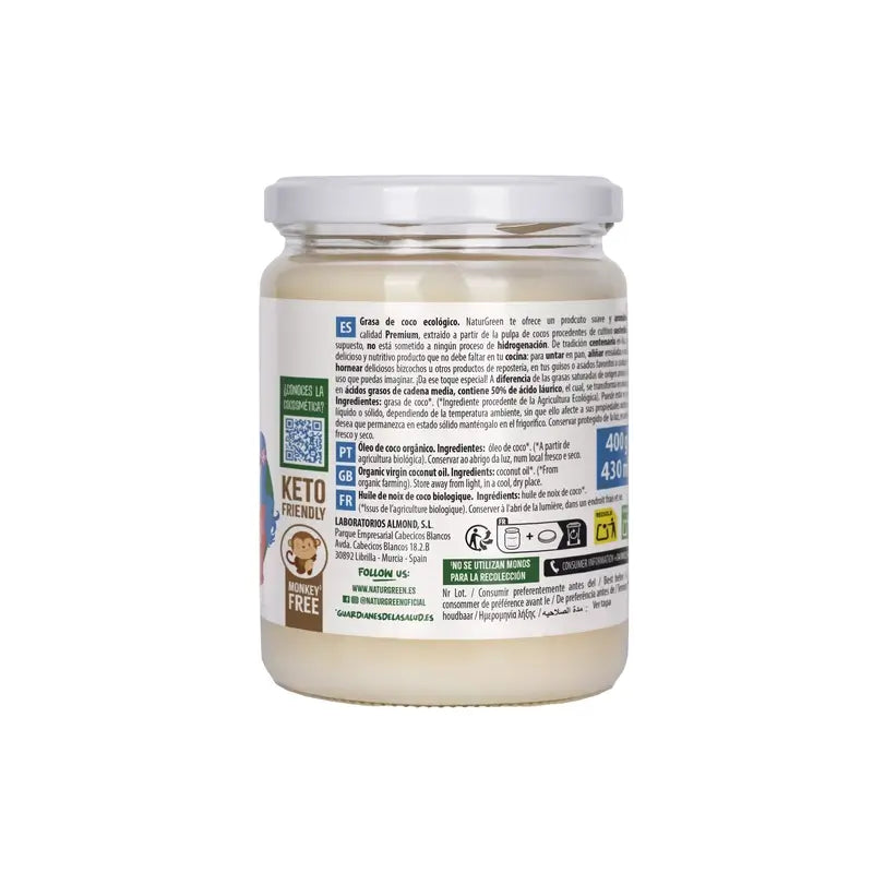 NaturGreen Bio kokosový tuk 430 ml / 400 g