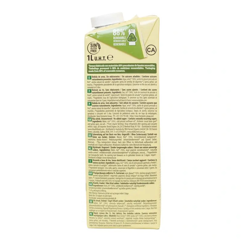 Naturgreen Bio ryža bez pridaného cukru 1 l, 1 l