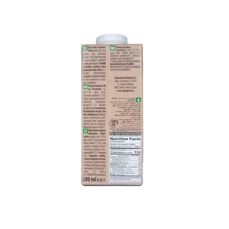 Naturgreen Rastlinný nápoj z ryže s čokoládou a vápnikom Mini 200 ml