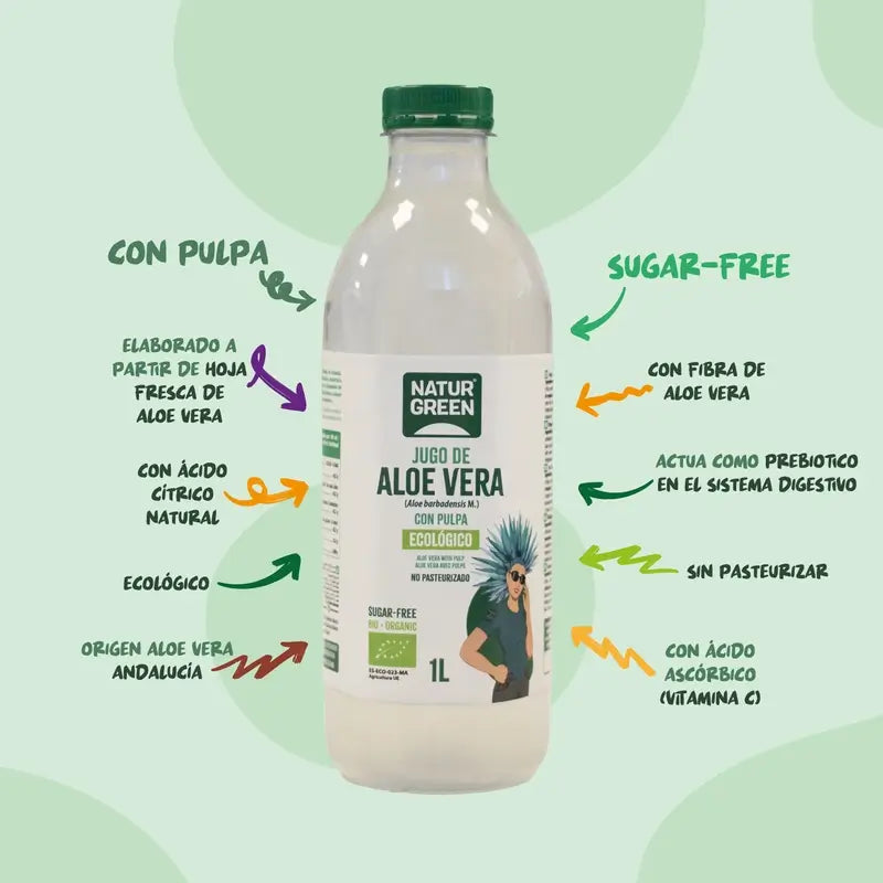 Naturgreen Šťava z aloe vera s dužinou, 1 l