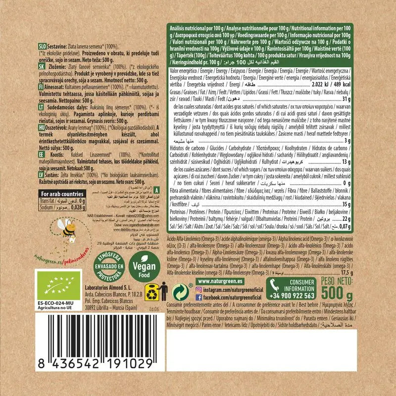 Naturgreen Zlaté ľanové semienka Bio, 500 g