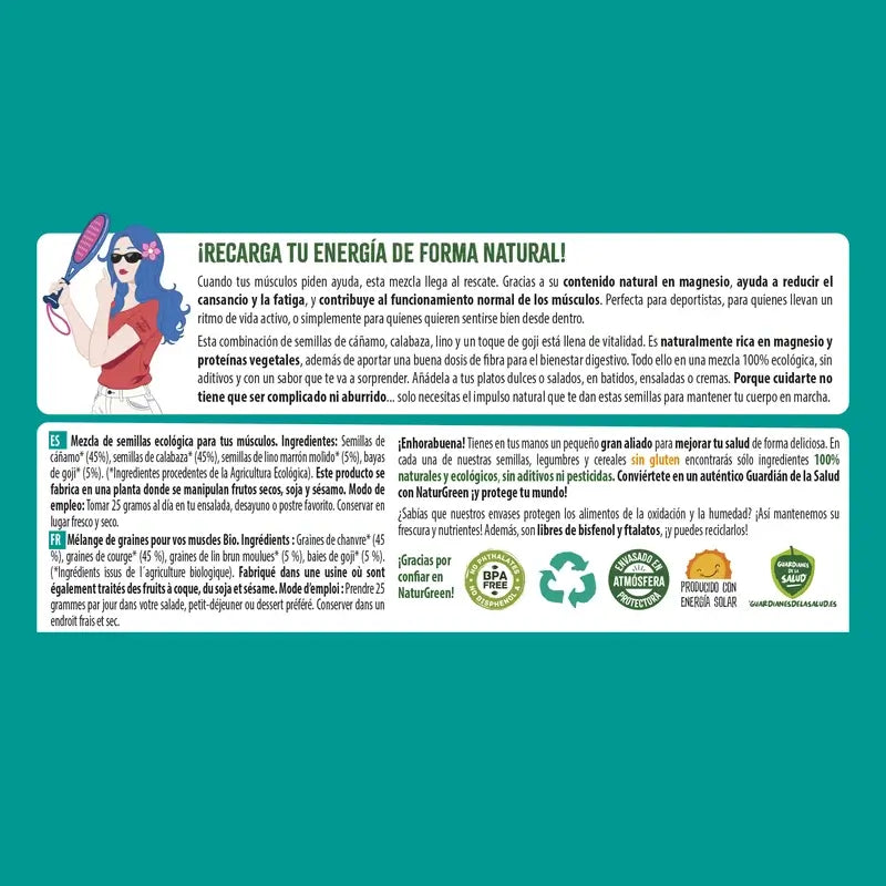 Naturgreen – ekologické semená pre tvoje svaly, 175 gramov