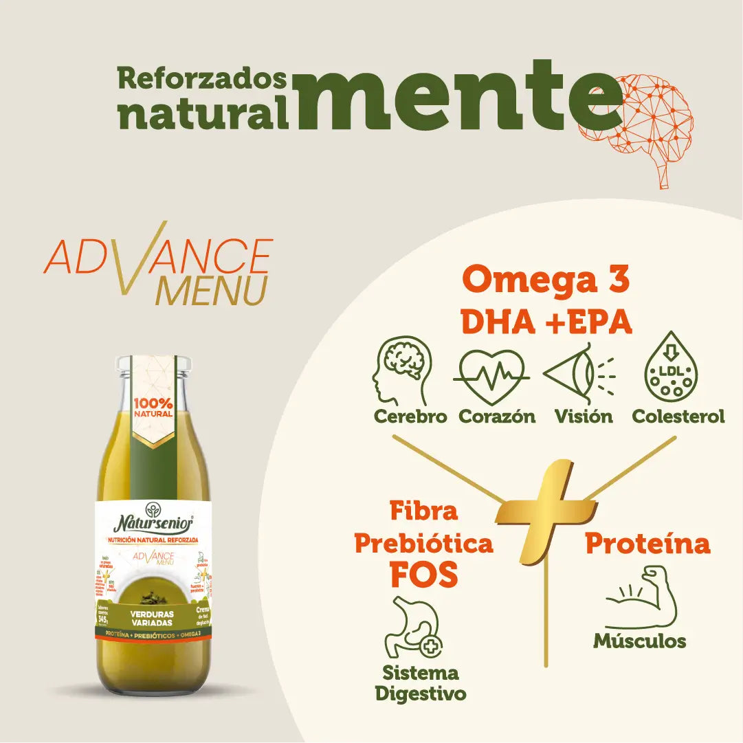 Natursenior Zeleninový krém pre dospelých – zmes rôznych druhov zeleniny s omega-3 DHA, prebiotikami a bielkovinami, 255 g