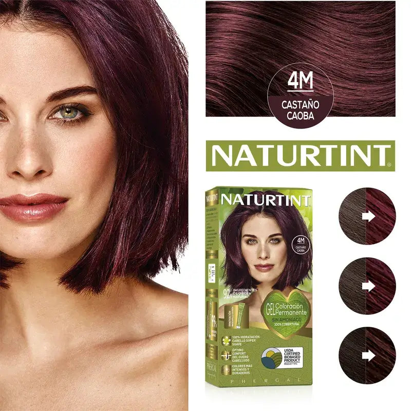 Naturtint Trvalá farba na vlasy bez amoniaku 4M – mahagónová hnedá