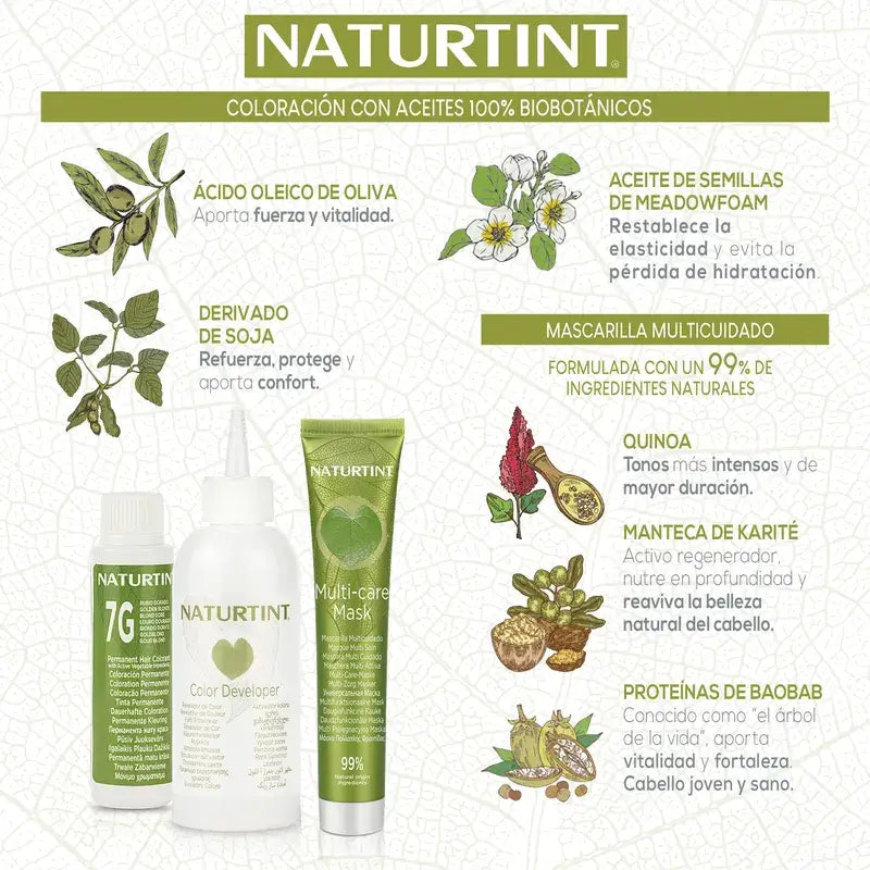 Naturtint Trvalá farba na vlasy bez amoniaku 7G – Zlatá blond