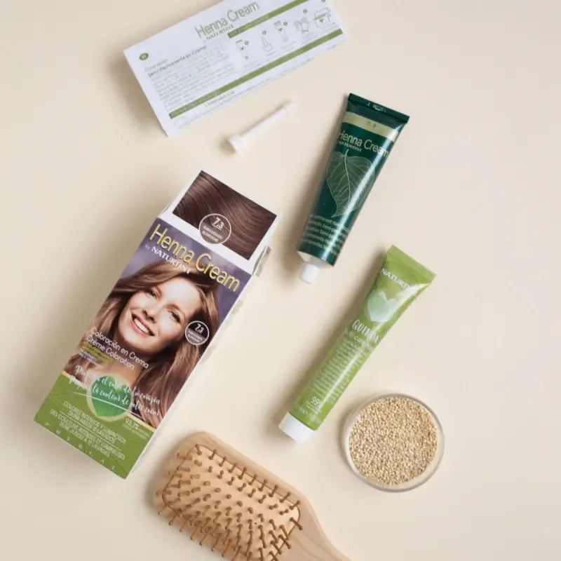 Naturtint Henna Cream – prírodná semipermanentná farba na vlasy bez amoniaku, odtieň 7.3 – zlatistá blond