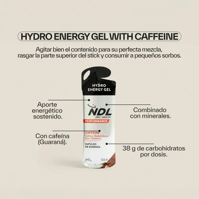 NDL Pro-Health Energetický gél s kofeínom, príchuť Cola, balenie 12 x 60 g